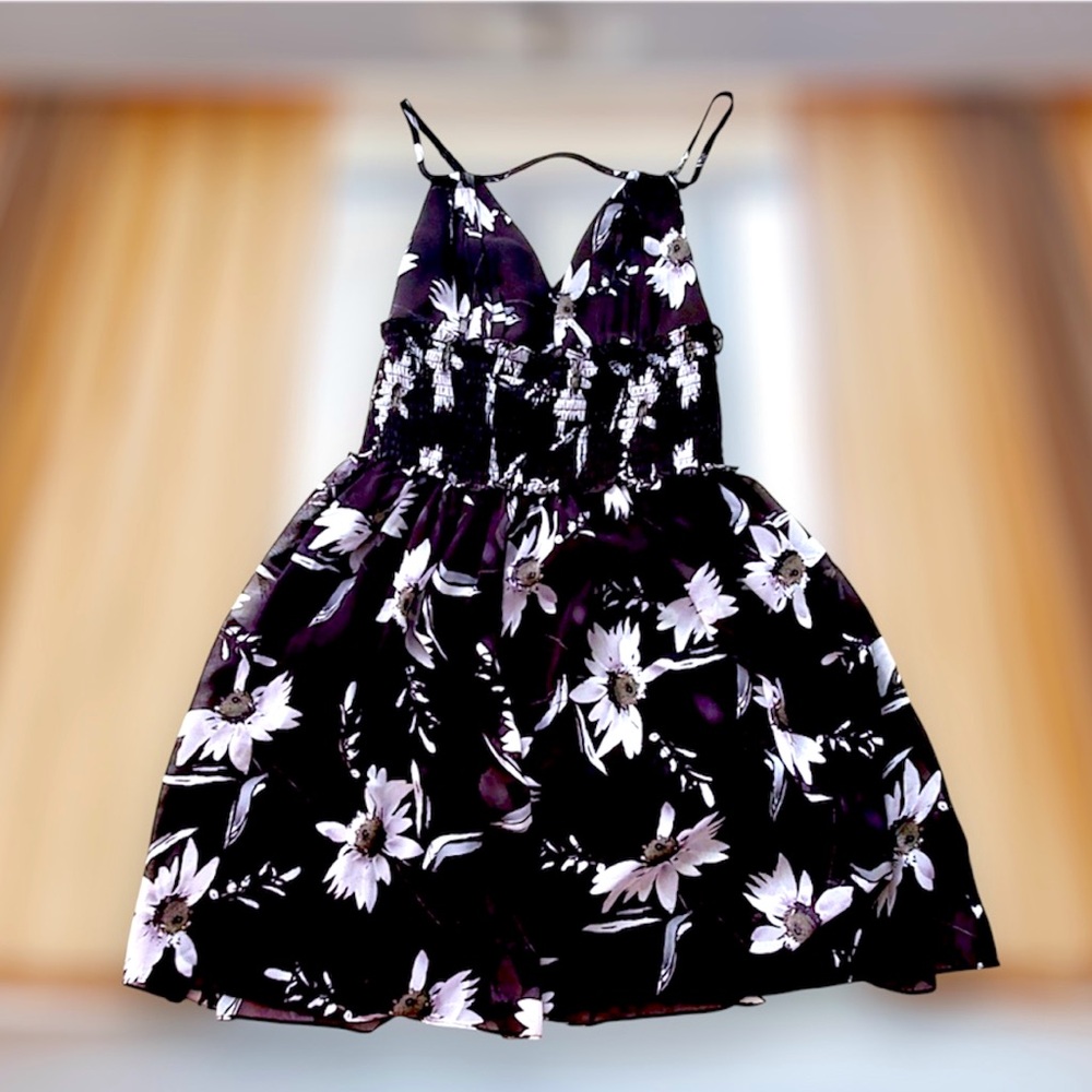 BEBE White Floral Dress